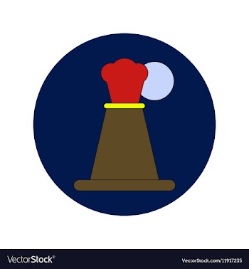 In flat design of volcano vector image