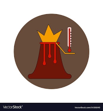 In flat design of volcano vector image