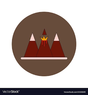 In flat design of volcano vector image