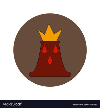 In flat design of volcano vector image