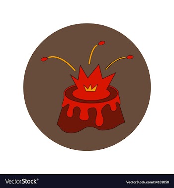 In flat design of volcano vector image