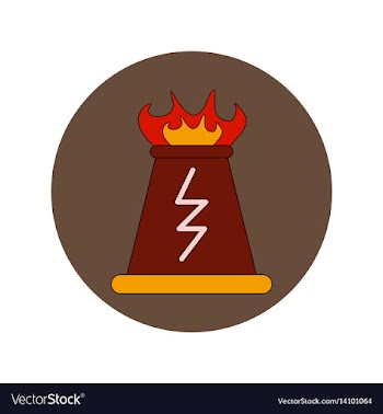 In flat design of volcano vector image