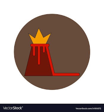 In flat design of volcano vector image