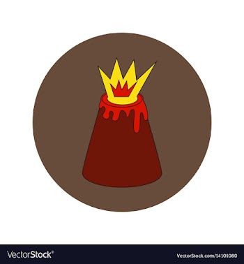 In flat design of volcano vector image
