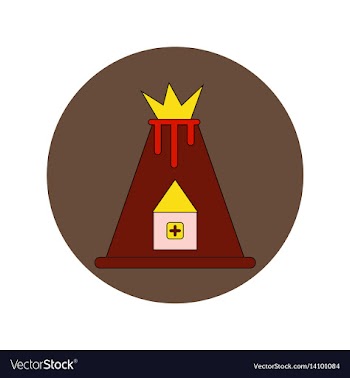 In flat design of volcano vector image