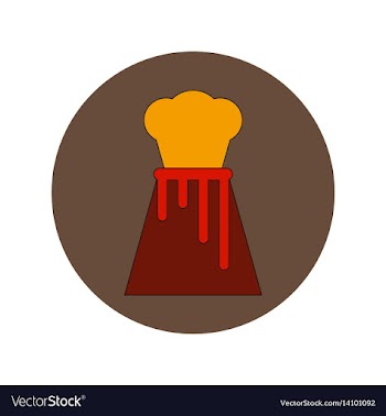 In flat design of volcano vector image