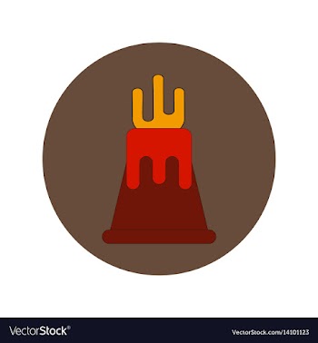 In flat design of volcano vector image