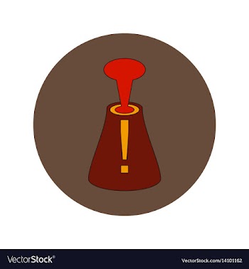 In flat design of volcano vector image