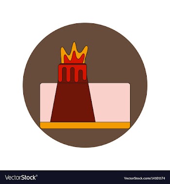 In flat design of volcano vector image