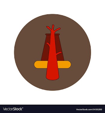 In flat design of volcano vector image
