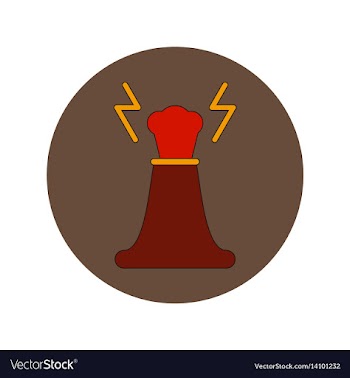 In flat design of volcano vector image