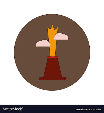 In flat design of volcano vector image