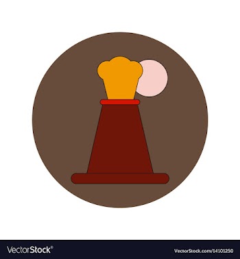 In flat design of volcano vector image