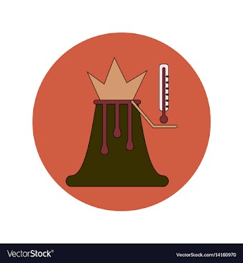 In flat design of volcano vector image