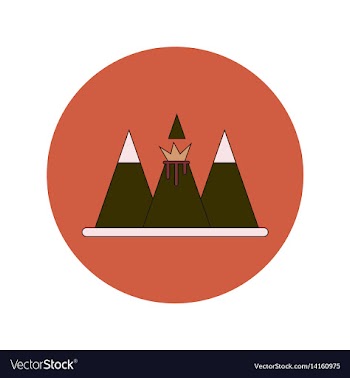 In flat design of volcano vector image