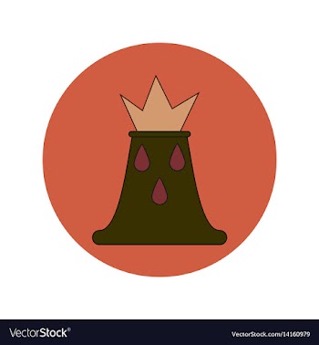 In flat design of volcano vector image