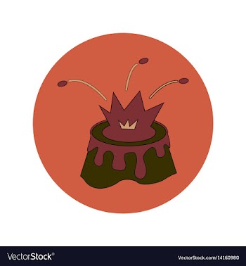 In flat design of volcano vector image
