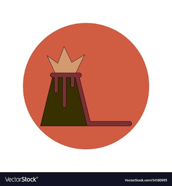In flat design of volcano vector image