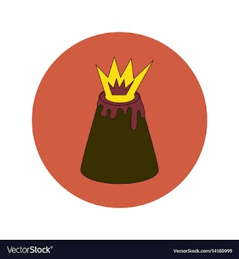 In flat design of volcano vector image