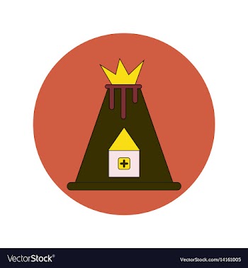 In flat design of volcano vector image