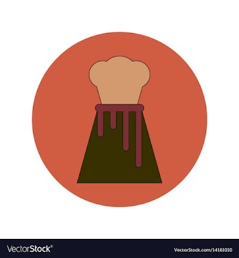 In flat design of volcano vector image