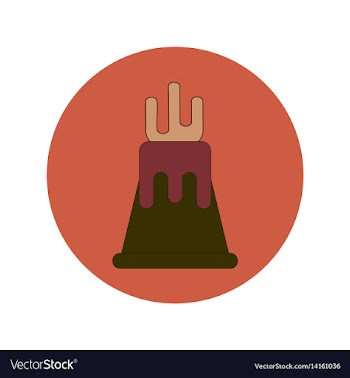 In flat design of volcano vector image