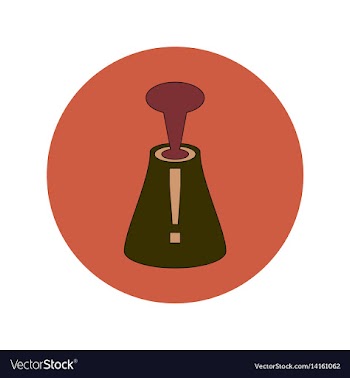 In flat design of volcano vector image