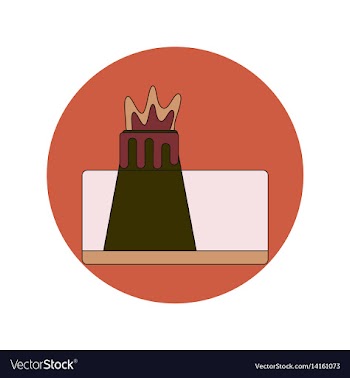 In flat design of volcano vector image