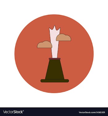 In flat design of volcano vector image