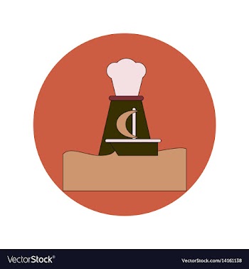 In flat design of volcano vector image
