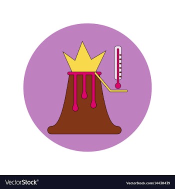 In flat design of volcano vector image