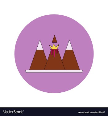 In flat design of volcano vector image