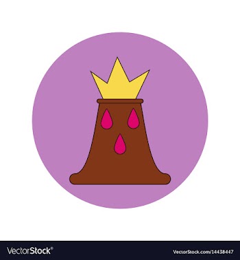 In flat design of volcano vector image