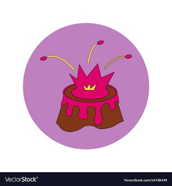 In flat design of volcano vector image