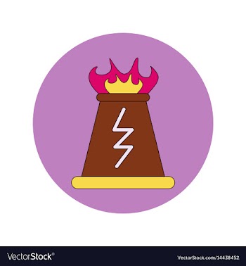 In flat design of volcano vector image