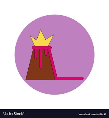 In flat design of volcano vector image