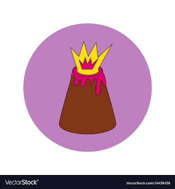 In flat design of volcano vector image