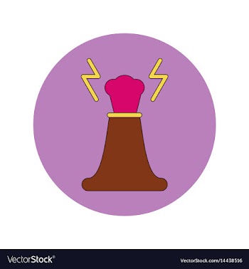 In flat design of volcano vector image