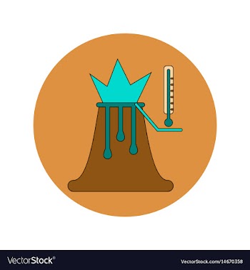 In flat design of volcano vector image