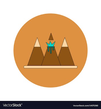 In flat design of volcano vector image