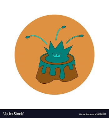In flat design of volcano vector image
