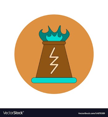 In flat design of volcano vector image