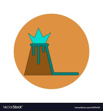 In flat design of volcano vector image