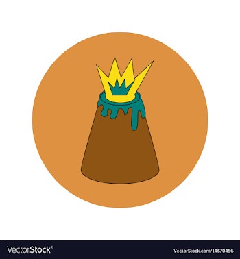 In flat design of volcano vector image