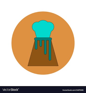 In flat design of volcano vector image