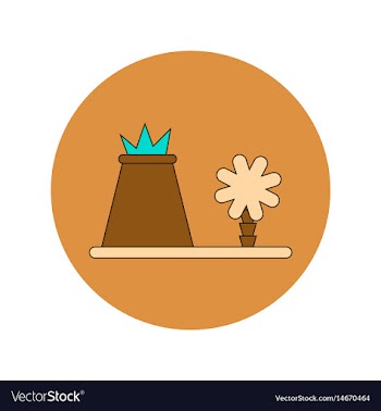 In flat design of volcano vector image
