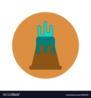 In flat design of volcano vector image