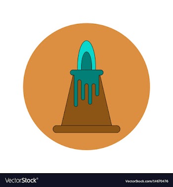 In flat design of volcano vector image