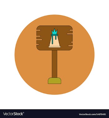 In flat design of volcano vector image
