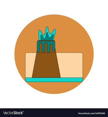 In flat design of volcano vector image